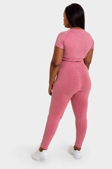 Bacon Active Long Legging Seamless Racer Leggings // Coral